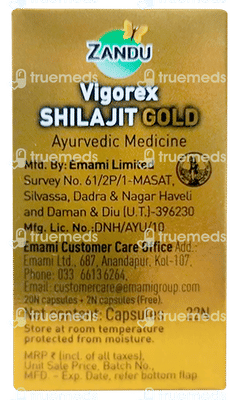 Zandu Vigorex Shilajit Gold Capsule 20 With 2 Free