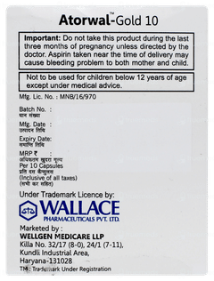 Atorwal Gold 10 Capsule 10 Atorwal Gold 10 Capsule 10