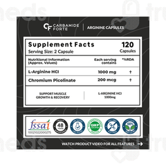 Carbamide Forte L-arginine 1000 MG Vegetarian Capsule 120
