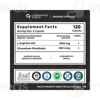 Carbamide Forte L-arginine 1000 MG Vegetarian Capsule 120