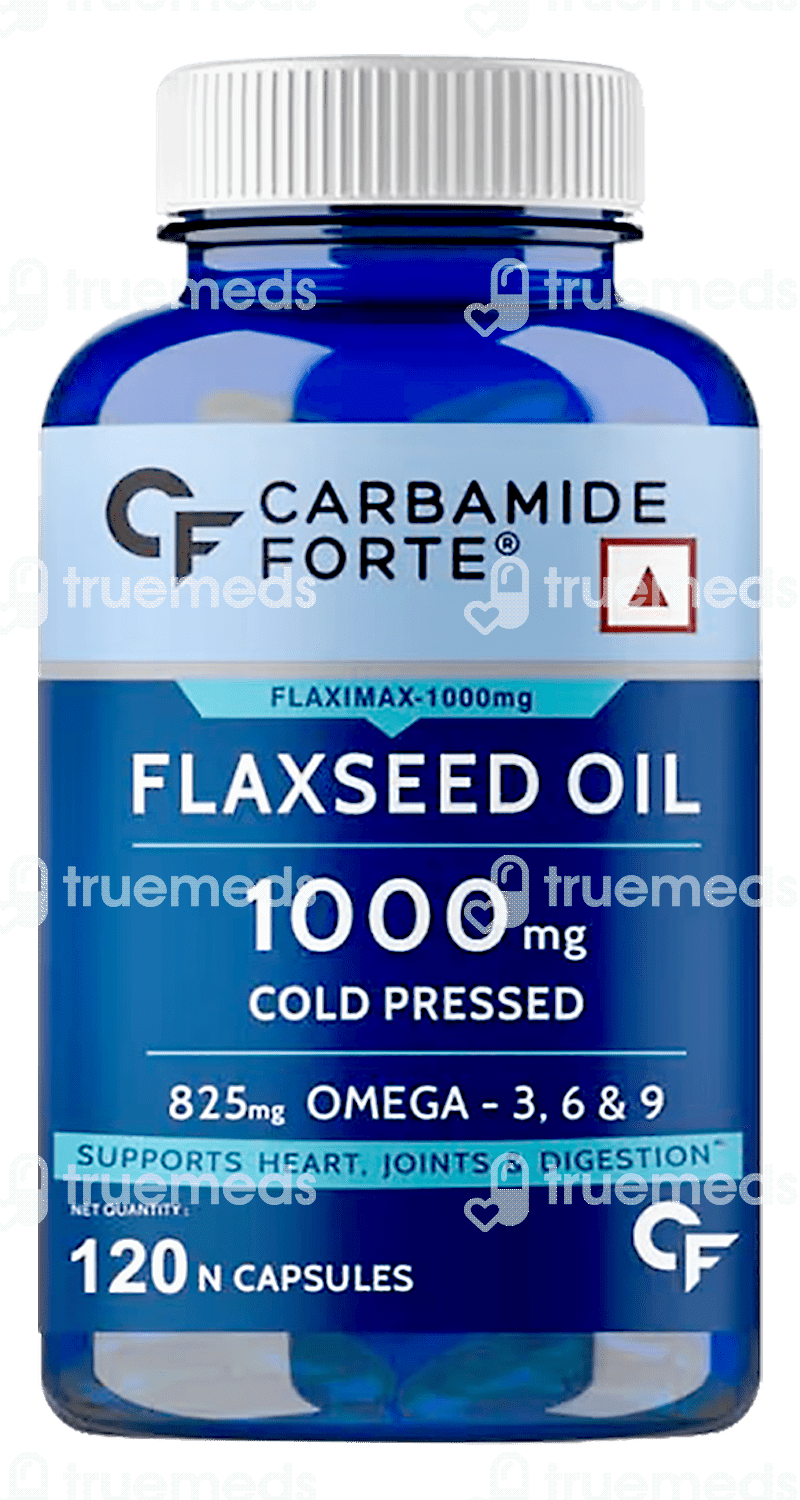 Carbamide Forte Flaxseed Oil 1000 Mg Cold Pressed Softgel Capsule 120