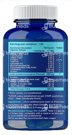Carbamide Forte  Flaxseed Oil 1000 MG Cold Pressed Softgel Capsule 120