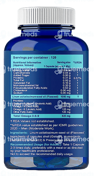 Carbamide Forte  Flaxseed Oil 1000 MG Cold Pressed Softgel Capsule 120