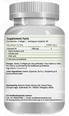 Natures Velvet Flaxseed Oil Capsule 60