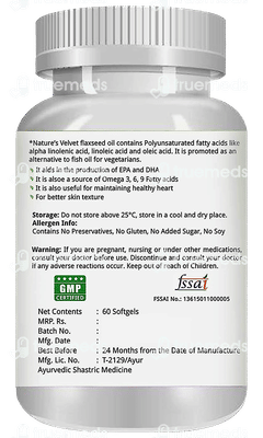 Natures Velvet Flaxseed Oil Capsule 60