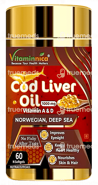 Vitaminnica Cod Liver Oil 1000mg Softgel Capsule 60