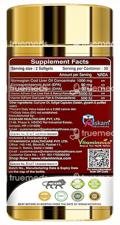 Vitaminnica Cod Liver Oil 1000mg Capsule 60