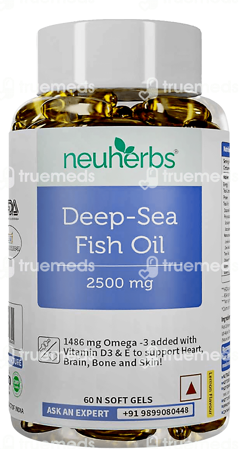 Neuherbs Deep Sea Fish Oil 2500 Mg Soft Gels Capsule 60 Uses, Side