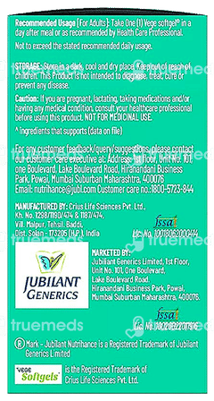 Jubilant Nutrihance Multi Omega 3-5-6-7-9 Sucrose Free Veg Capsule 30