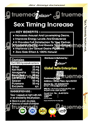 Inlazer Sex Timing Increase 500 MG Veg Capsule 10