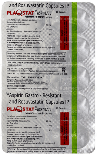 Plaqstat Asp 10/75 Capsule 10