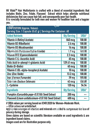 Hk Vitals Hair Multivitamin Capsule 60