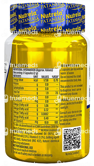 Patanjali Nutrela Organic Omega 3 6 7 & 9 Capsule 60