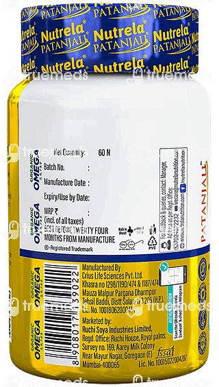 Patanjali Nutrela Organic Omega 3 6 7 & 9 Capsule 60