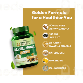 Himalayan Organics Ashwagandha Gold + Vegetarian Capsule 60