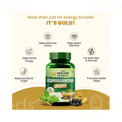 Himalayan Organics Ashwagandha Gold + Vegetarian Capsule 60