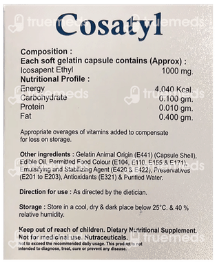 Cosatyl Softgel Capsule 10 - Uses, Side Effects, Dosage, Price | Truemeds