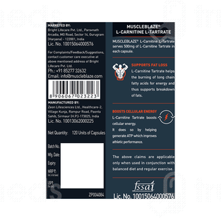 Muscleblaze L-carnitine L-tartrate Capsule 120