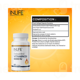 Inlife Vitamin D3 5000iu Capsule 60