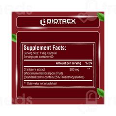 Biotrex Cranberry 500 Mg Veg Capsule 60