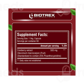 Biotrex Cranberry 500 Mg Veg Capsule 60