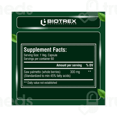 Biotrex Saw Palmetto 300mg Vegetarian Capsule 60