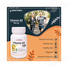 Biotrex Vitamin B2 100 MG Capsule 60