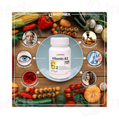 Biotrex Vitamin B2 100 MG Capsule 60