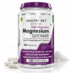Healthy Hey Nutrition Magnesium Glycinate Vegetable Capsule 120
