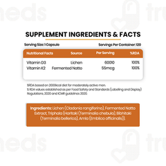 Himalayan Organics Plant Based D3 And K2 Capsule 120