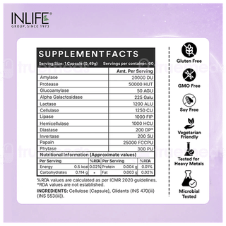 Inlife Digestive Enzyme Vegetarian Capsule 60
