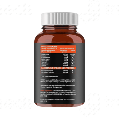 is 1000mg of l carnitine safe L-Carnitine Tartrate, 120 Capsules (500 mg per Capsule) main image 1