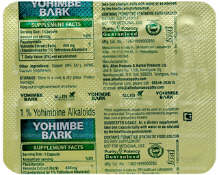 Allen Nutraceuticals Yohimbe Bark Capsule 30