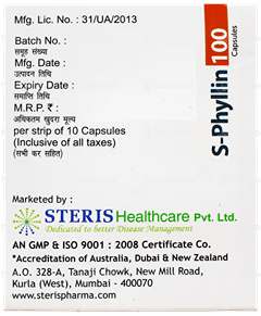Phylin Injection S Phyllin 100 Mg Capsule 10 - Uses, Side Effects, Dosage, Price | Truemeds