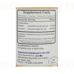 Planet Ayurveda Boswellia Curcumin Vege Capsule 60 Planet Ayurveda Boswellia Curcumin Vege Capsule 60