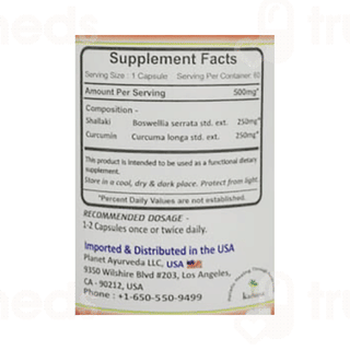 Planet Ayurveda Boswellia Curcumin Vege Capsule 60