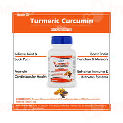 Healthvit Turmeric Curcumin With Piperine Capsule 60