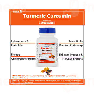 Healthvit Turmeric Curcumin With Piperine Capsule 60