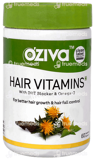 Oziva Hair Vitamins With Dht Blocker And Omega 3 Capsule 60