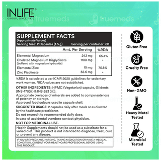 Inlife Magnesium Glycinate With Zinc Picolinate Capsule 120