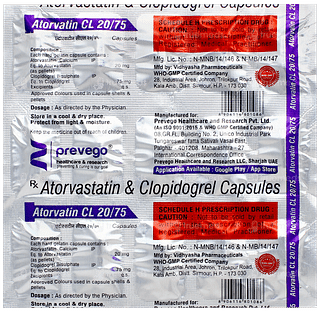 Atorvatin Cl 20/75 Capsule 15