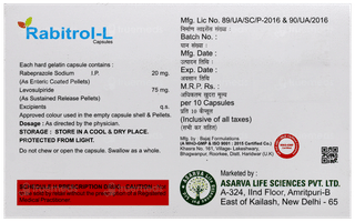 Rabitrol L 75/20 Mg Capsule 10