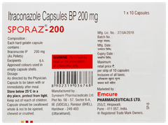 Sporaz 200 Capsule 10 Sporaz 200 Capsule 10
