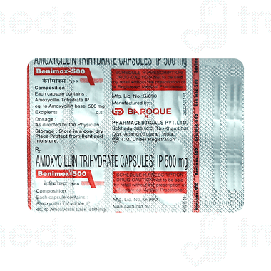 Benimox 500 MG Capsule 10: Uses, Side Effects, Price & Substitutes