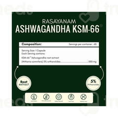 Rasayanam Ashwagandha Ksm 66 500mg Capsule 60
