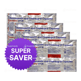Novastat Cv 20 Capsule 10 - Super Saver Pack Of 4 Strips - Flat 35% Off