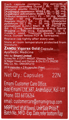 Zandu Vigorex Gold Capsule 20 With 2 Free