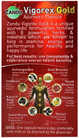 Zandu Vigorex Gold Capsule 20 With 2 Free