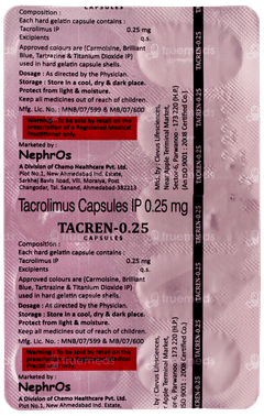Tacren 0.25 Capsule 10 Tacren 0.25 Capsule 10