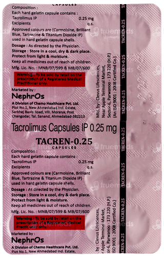 Tacren 0.25 Capsule 10